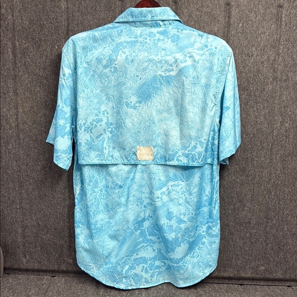 Colosseum Blue Casual Button Down Shirt Short Sleeve - Picture 3 of 4